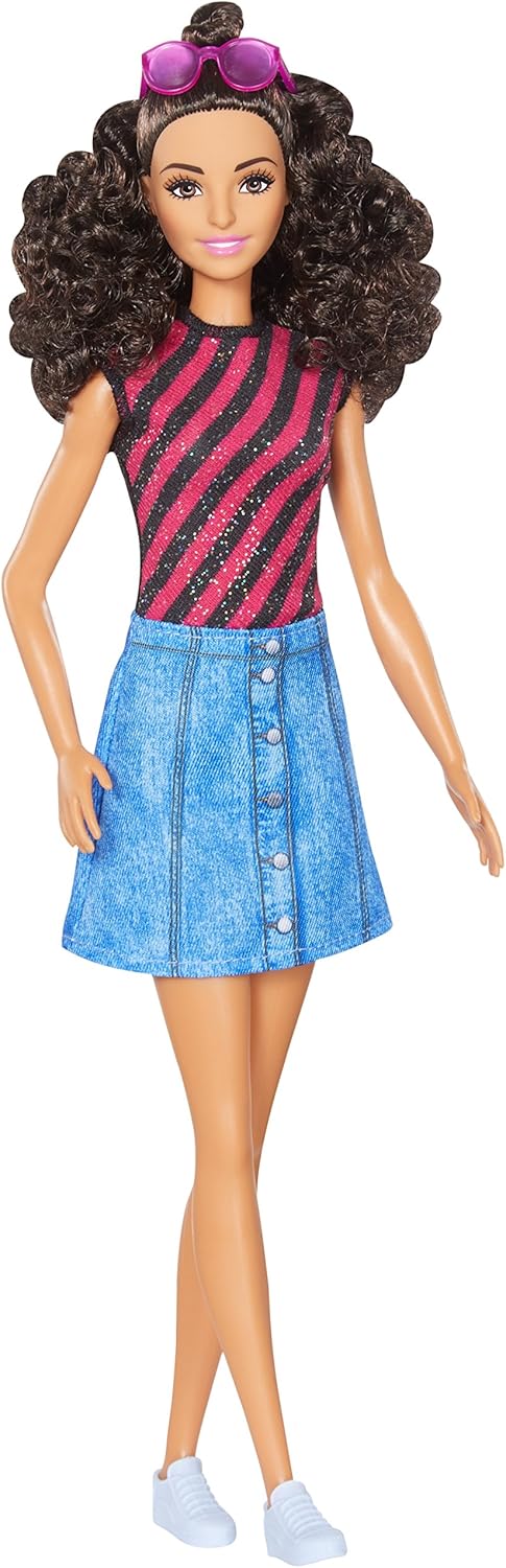 Amazon.es: Barbie - Fashionista, muñeca con Top de Rayas (DVX77 ...