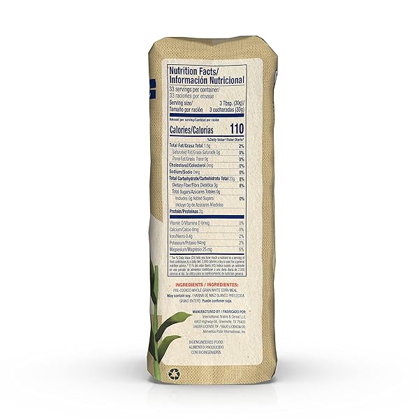 P.A.N. WHOLE GRAIN WHITE CORN MEAL – PRE-COOKED GLUTEN FREE AND KOSHER FLOUR (2LB 3.27OZ) (PACK OF 1)