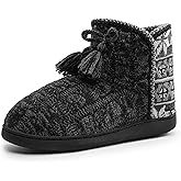 Fupoia Womens Slippers Winter Warm House Shoes Knitted Fleece Faux Fur Lining Bootie slipper