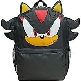 Ruz Sonic The Hedgehog 12" Small Backpack With 3D Features, Sonic - Shadow - Knuckles Kid's School Bag (Shadow)