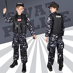 Luucio SWAT Police Costume for Kids, Kids Police