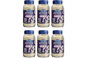 Litehouse Organic Freeze Dried Garlic - Substitute for Fresh & Minced Garlic, Jar Equal to 45 Garlic Cloves, Garlic Flakes, Non-GMO - 1.58 Oz, 6-Pack