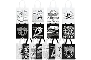 Kajaia 24 Pcs Party Gift Bag with Handles Reusable Goodie Favor Bag Non Woven Party Favor Birthday Supplies(Volleyball)