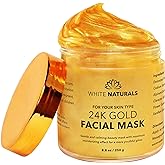 White Naturals One Day Sale 24K Gold Facial Mask, Anti-Aging Gold Face Mask For Flawless & Moisturizes Skin, Helps Reduces Wrinkles, Fine Lines & Acne Scars, Removes Blackheads, Dirt & Oils
