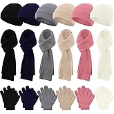 Evervibe 18 Pcs Kids Winter Hat Gloves Scarf Set Warm Knit Beanie Hat with Gloves Knitted Scarf Girl Snow Set for Boy Kids