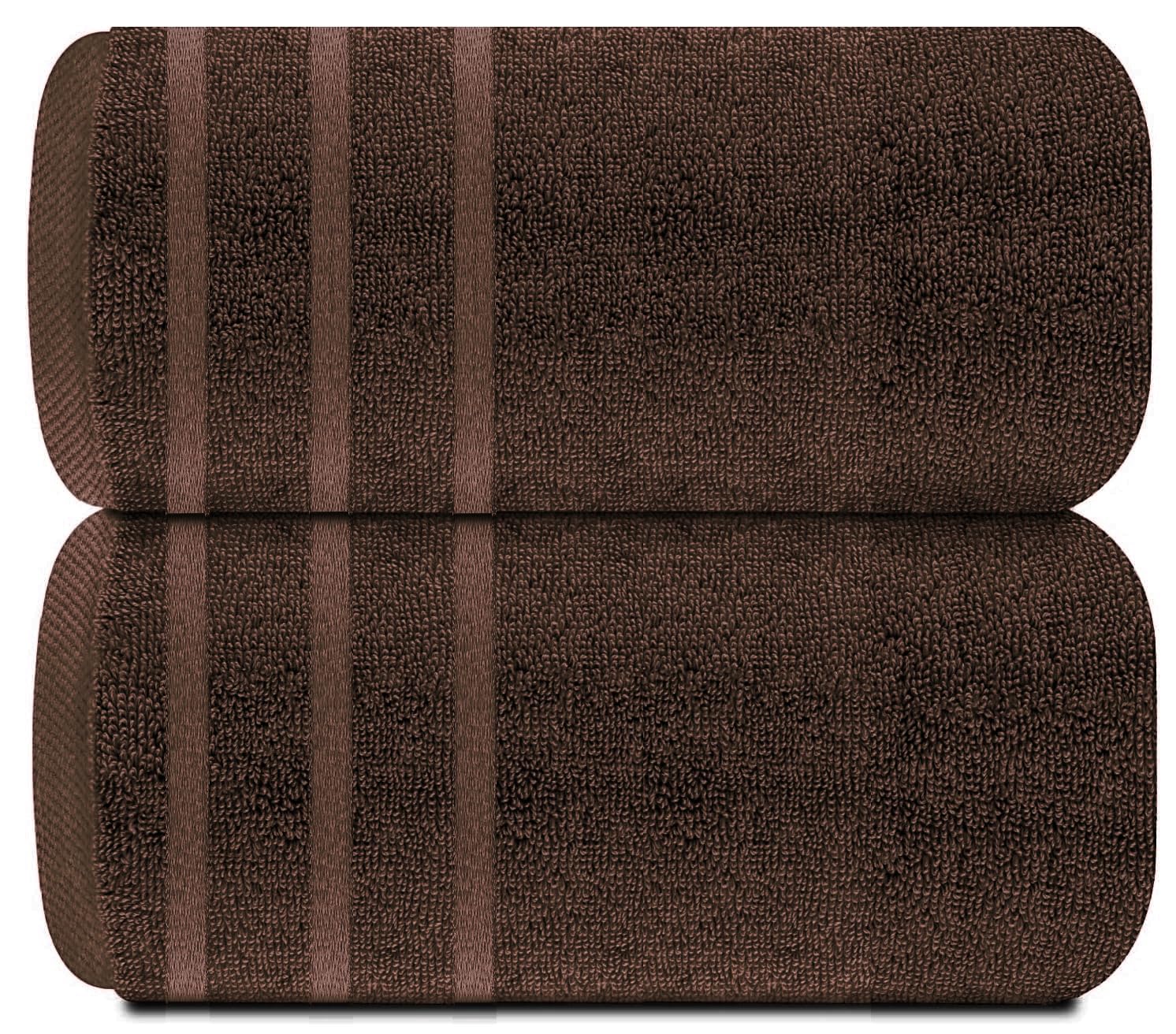 TEXTILESY Pack of 2 Super Jumbo Bath Sheet Premium 100% Egyptian Combed Cotton 100 x 200 cm-600 GSM Super Soft Large Bath Sheet Towels (Cotton, Chocolate)