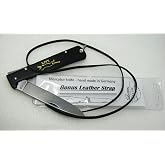 Mercator Otter-Messer K55K Black Cat Carbon Steel Pocket Knife &amp; Lanyard | German-made lockback features a 3.5-inch C75 blade and ultra-slim EDC profile. Set includes a genuine leather lanyard strap