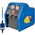 VIVOHOME R1234YF 1 HP Dual Cylinder Portable Refrigerant Recovery Machine Oil-Less Freon Recycling Unit for Vapor Liquid Refrigerant