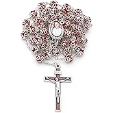 Mondo Cattolico Rosary Beads catholic for Women and Men from Vatican, Pope Francis's Glass Rosary with Filigree Beads - Perfect Catholic gifts