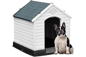 YITAHOME 28.5'' Large Plastic Dog House Outdoor Indoor Doghouse Puppy Shelter Water Unaffected Easy Assembly Sturdy Dog Kenne