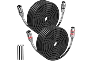 BIETRUN XLR Cables 100FT 2 Pack, Premium Heavy Duty Balanced Microphone Cable with 3-Pin XLR Male to Female Microphone Cord Connector Compatible with Microphones, Mixer,Speaker Systems,Preamps and More