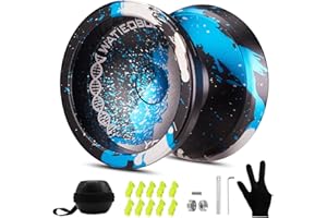 WATIEOBOO C130 yoyo Professional Responsive Yoyo Bearing for Beginner Unresponsive yo yo Bearing for Fingerspin Yoyos Trick yo yo Pro yoyos with Yoyo Accessories -Black Blue Silver