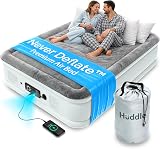 Huddle Never Deflate Luxury Double Air Bed with Built In Pump 135x190cm