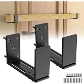 Adjustable Door Barricade Brackets, Heavy Duty Door Security Bar Brackets | Carbon Steel, Drop Open Bar Holder For Security, Door Barricade Security Bar Bracket Fit For 2x4 &amp; 4x4 Or Any Size Lumber