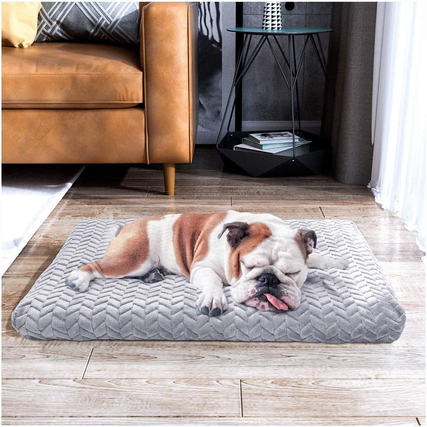 Rabbitgoo Dog Bed Crate Pad with Removable and MachineWashable Cover