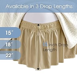 FreshCulture Queen Bed Skirt, Elastic Wrap Around