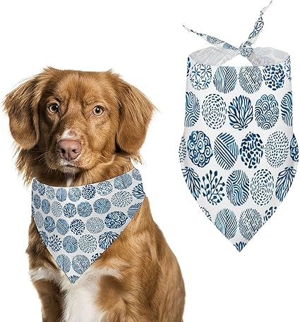 Amazon 丸い水色 インディゴ Blue 犬用バンダナトライアングルビブスカーフ調節可能なペットバンダナアクセサリー犬猫ペット動物 Mahel バンダナ 通販