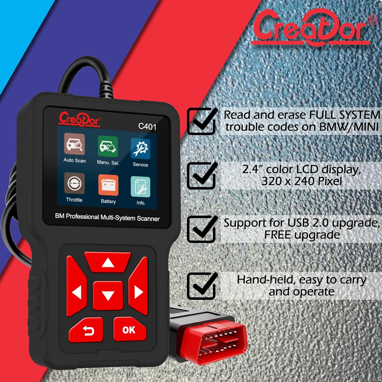 Creator C410 Scan Tool MultiSystems Diagnostic Scan Tool with ABS/TCM