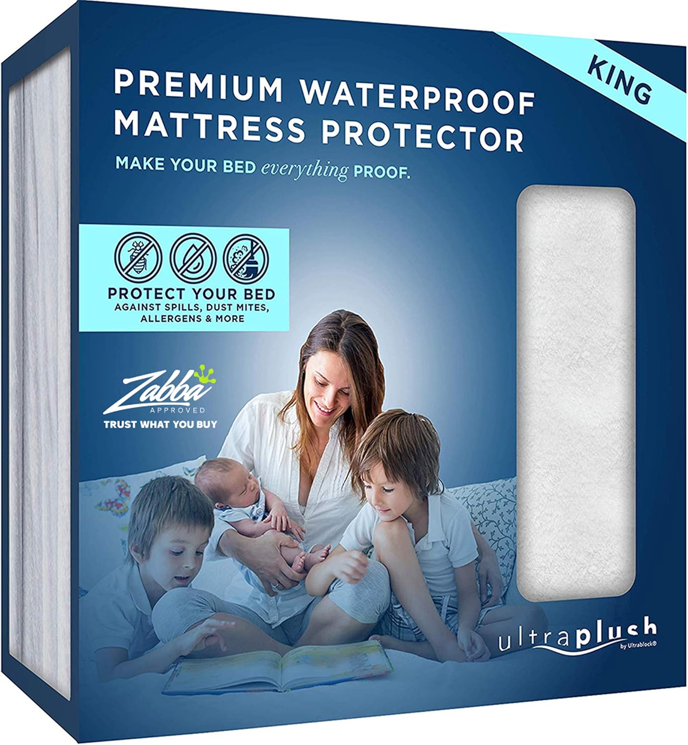 Ultra Plush 100% Waterproof Premium Mattress Protector, Luxuriously Soft and Comfortable, Protects Against Dust Mites and Allergens, Stretchable Deep Pocket Ensures Snug, Easy Fit (King Size): Home & Kitchen