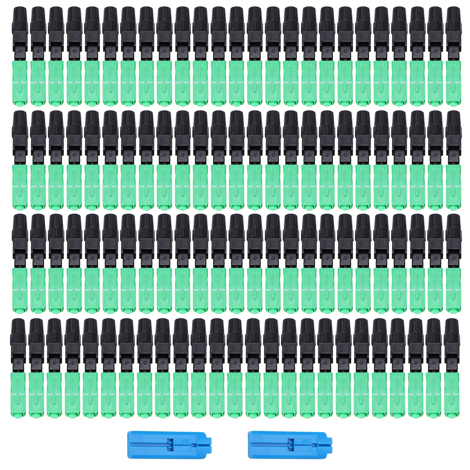 100pcs Embedded Optic Fiber Connector SC Quick Fast Cold Connector Connection Adapter for FTTH