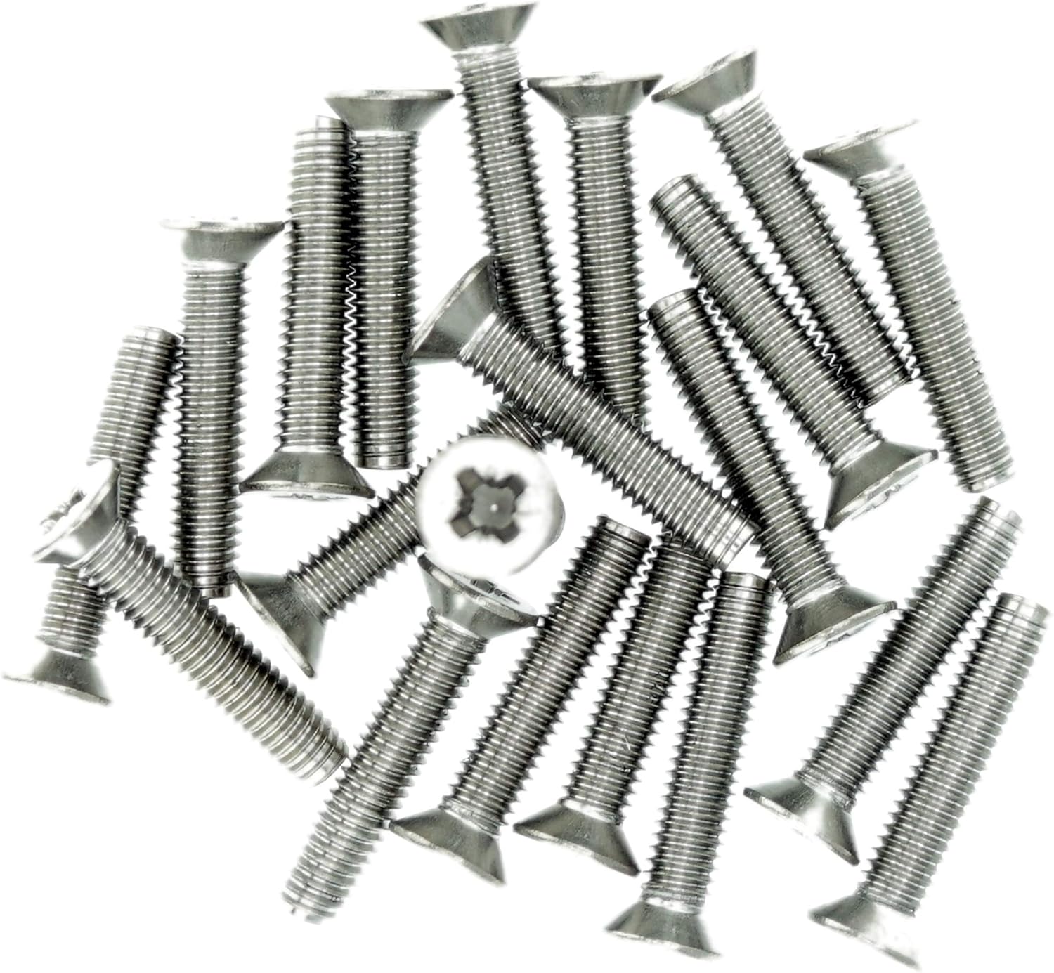 M4 (4mm x 25mm) Pozi Countersunk Thread Rolling Screw - Stainless Steel (A2) (Pack of 20), M4x25 - A2 (20)
