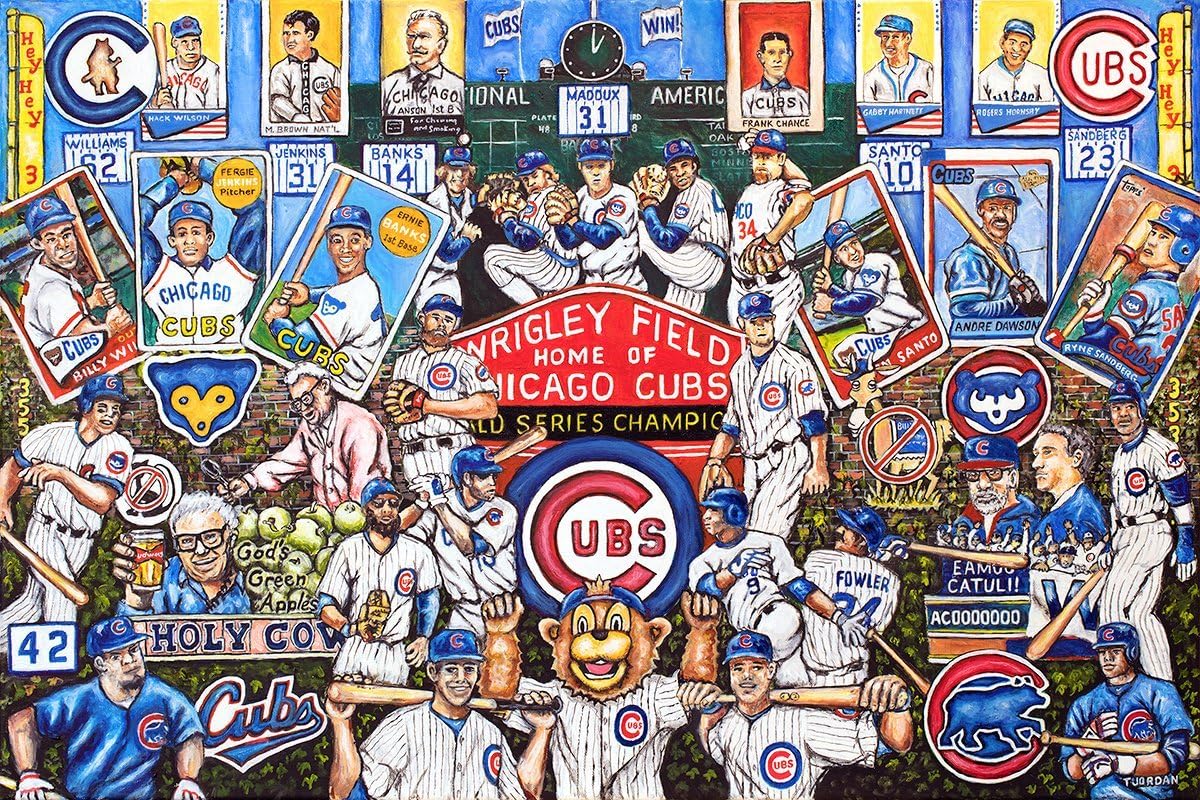 Cubs Tribute - 24" x 36" High Quality Paper Print by Thomas Jordan