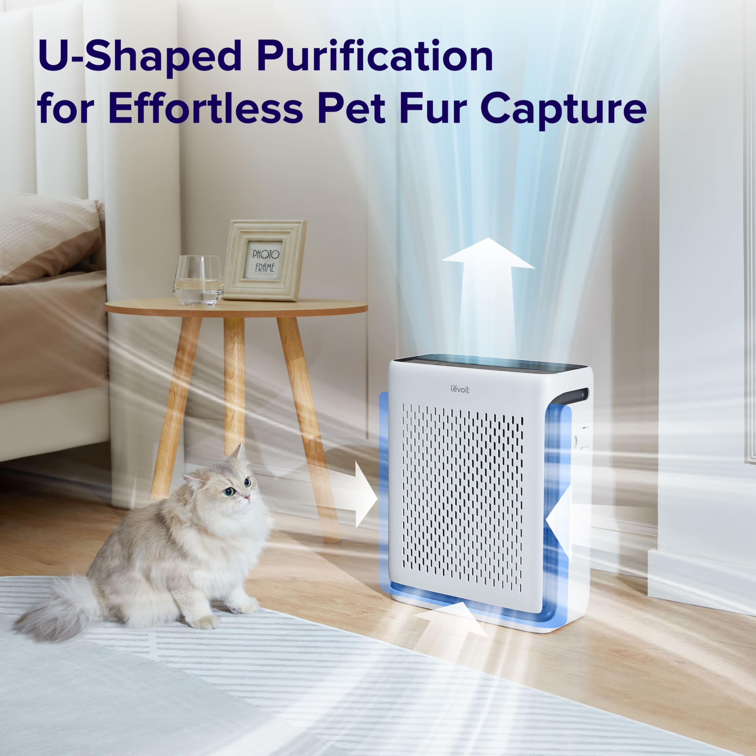 LEVOIT Air Purifier for Home Large Room Up to 1073Ft² with Air Quality Monitor, AHAM VERIFIDE, Smart WiFi, Washable Pre-Filter, HEPA Sleep Mode for Pets, Allergies, Dust, Pollen, Vital 100S-P, White