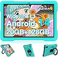 UJJ Kids Tablet Android 14, 10.1 inch Tablet for Kids, 20GB+128GB/1TB Expandable, Android Tablets with WiFi 6, Octa-Core, Parental Control, BT5.0, 360° EVA Case - Green