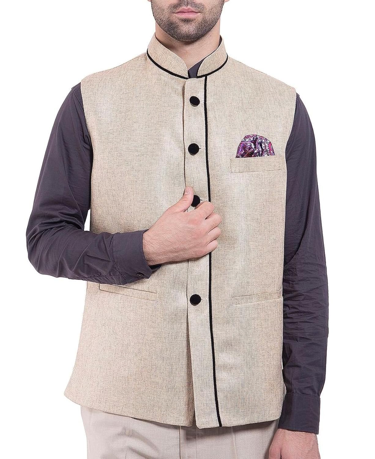 wintage men's rayon bandhgala festive nehru jacket waistcoat- available in 18 colors