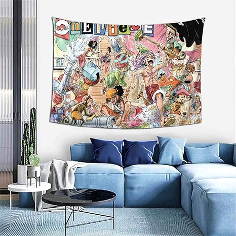 Amazon Com Xuxirthv Custom Japanese Anime One Piece Straw Hat Crew Wall Tapestries Easy Install No Fading Anime Tapestry Wonderful Table Runners For Childs Bedroom Dorm Decor Home Kitchen