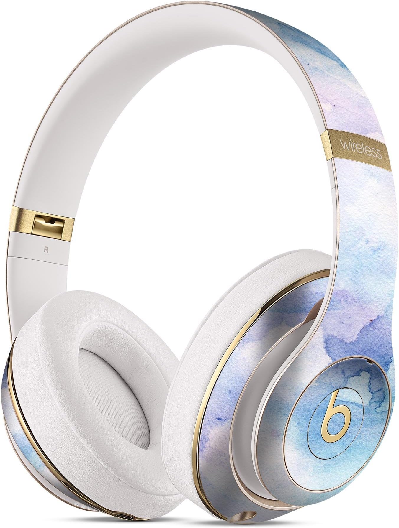 Light Blue 3 Absorbed Watercolor Texture DesignSkinz Full-Body Skin Kit for The Beats by Dre Studio Remastered Wireless Headphones/Ultra-Thin/Matte Finished/Protective Skin Wrap