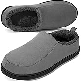 Anmerl Slippers for Men and Women Indoor Outdoor Memory Foam Winter Warm Moccasin House Shoes with Plush Lining & Non-Slip Rubber Sole, Easy Slip-On for Home, Office, Walking