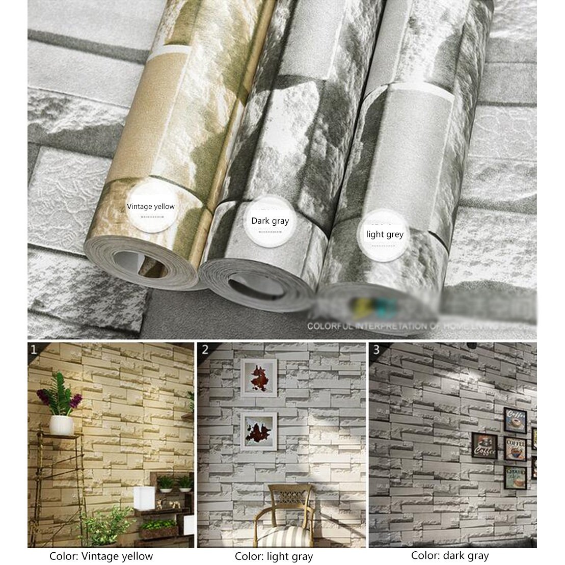 Imitation Brick Wallpaper 3d Three Dimensional Retro Brick Brick