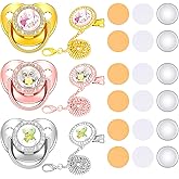 3 Pieces Sublimation Pacifier Set Name Custom Baby Bling Pacifier Clip Glitter Personalized Artificial Crystal Decoration for Girl Boys Baby with Blanks