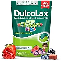 DulcoLax Soft Chews Kids, Laxative for Gentle Occasional Constipation Relief for Kids Ages 4 and Over, Vegan, Stimulant-Free,