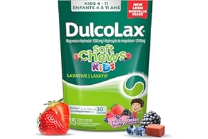 DulcoLax Soft Chews Kids, Laxative for Gentle Occasional Constipation Relief for Kids Ages 4 and Over, Vegan, Stimulant-Free,