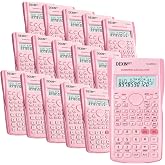 24 Pack Scientific Calculators, 2 Line Engineering Large Display Scientific Calculator Bulk Multi-Function Ideal for Student Teacher Algebra Chemistry Finance Construction Office School Business, Pink