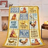 Chicken Blanket Rooster Throw Blanket Farm Soft Cozy Fleece Fuzzy Stuff Plush Flannel Gifts for Girls Women Boys Kids Adults 40''x50''
