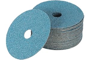 findmall Abrasives 25Pcs Fiber Disc 5 Inch Zirconia Resin Fiber Grinding and Sanding Discs 7/8 Inch Center Hole 36 Grit