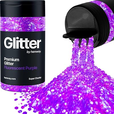 Hemway Fluorescent Purple Glitter Shaker 130g 1/8" Metallic Flake