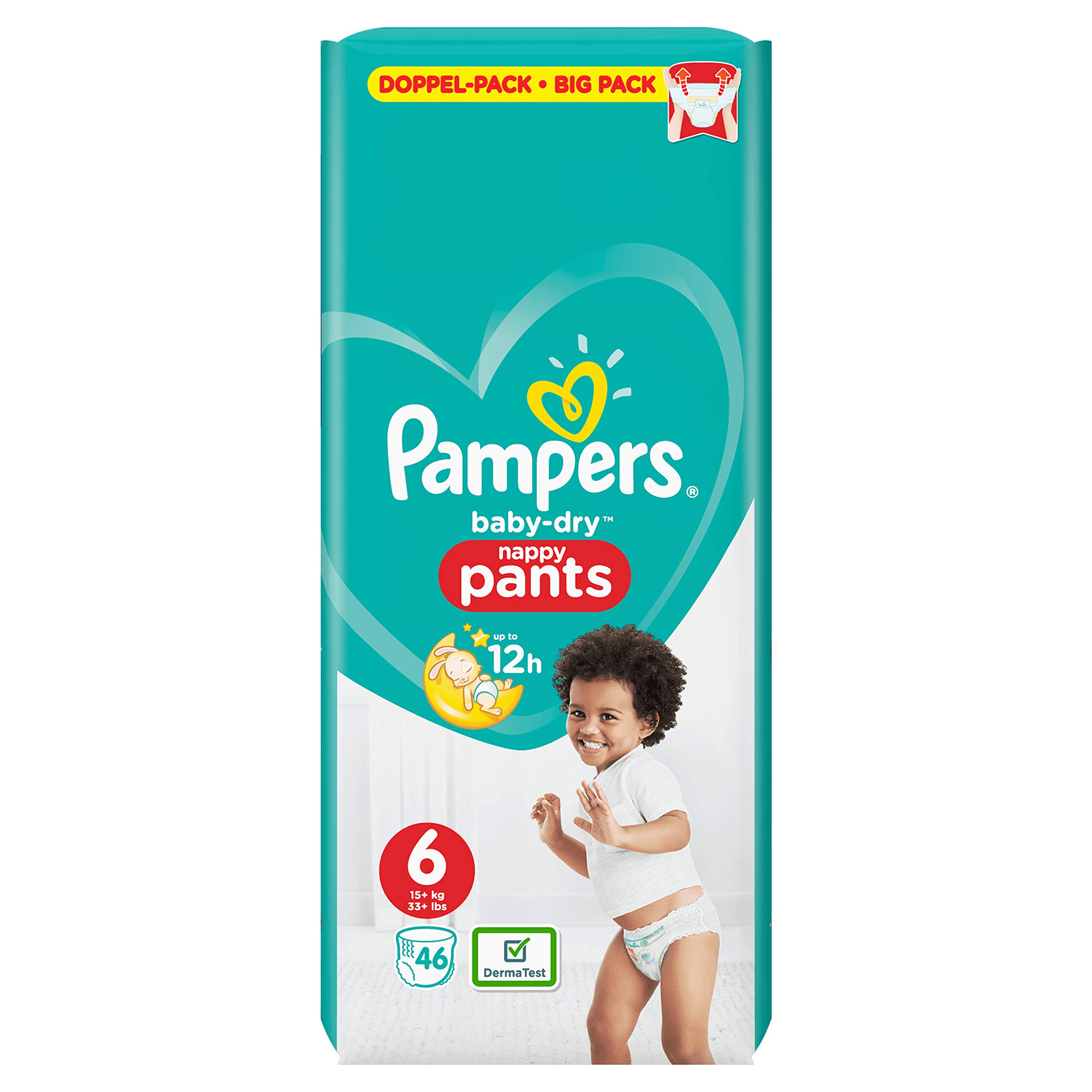 Pampers BabyDry Pants Size 6 with Air Channels, 46 Count