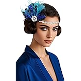 BABEYOND Flapper Headpiece for Women - 1920s Headband Roaring 20s Great Gatsby Accessories Rhinestone Feather Hair Clip