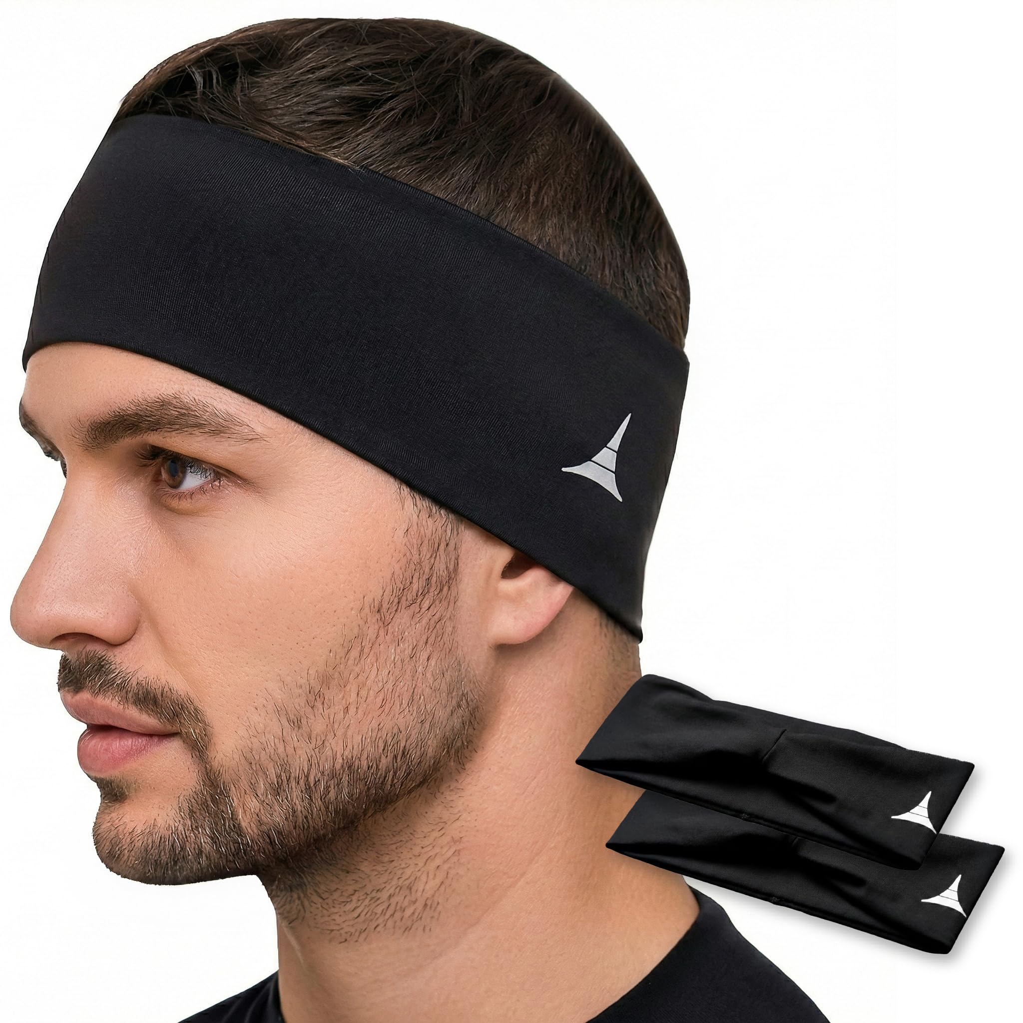 French Fitness Revolution - Stretchy Sports Headband for Men & Women - Guys Sweatband for Running, Cycling, Basketball, Yoga, Fitness - Moisture Wicking Workout Hairband - Made in Europe