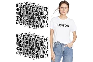 LIFEISLUCK 10 Sheets 310 Pieces Iron on Letters for Fabric 1.6 Inch Heat Transfer Vinyl Letters with A-Z Iron on Vinyl Letters Black PU Alphabet Adhesive Stickers for DIY Printing Craft Clothing T-Shirt Jersey