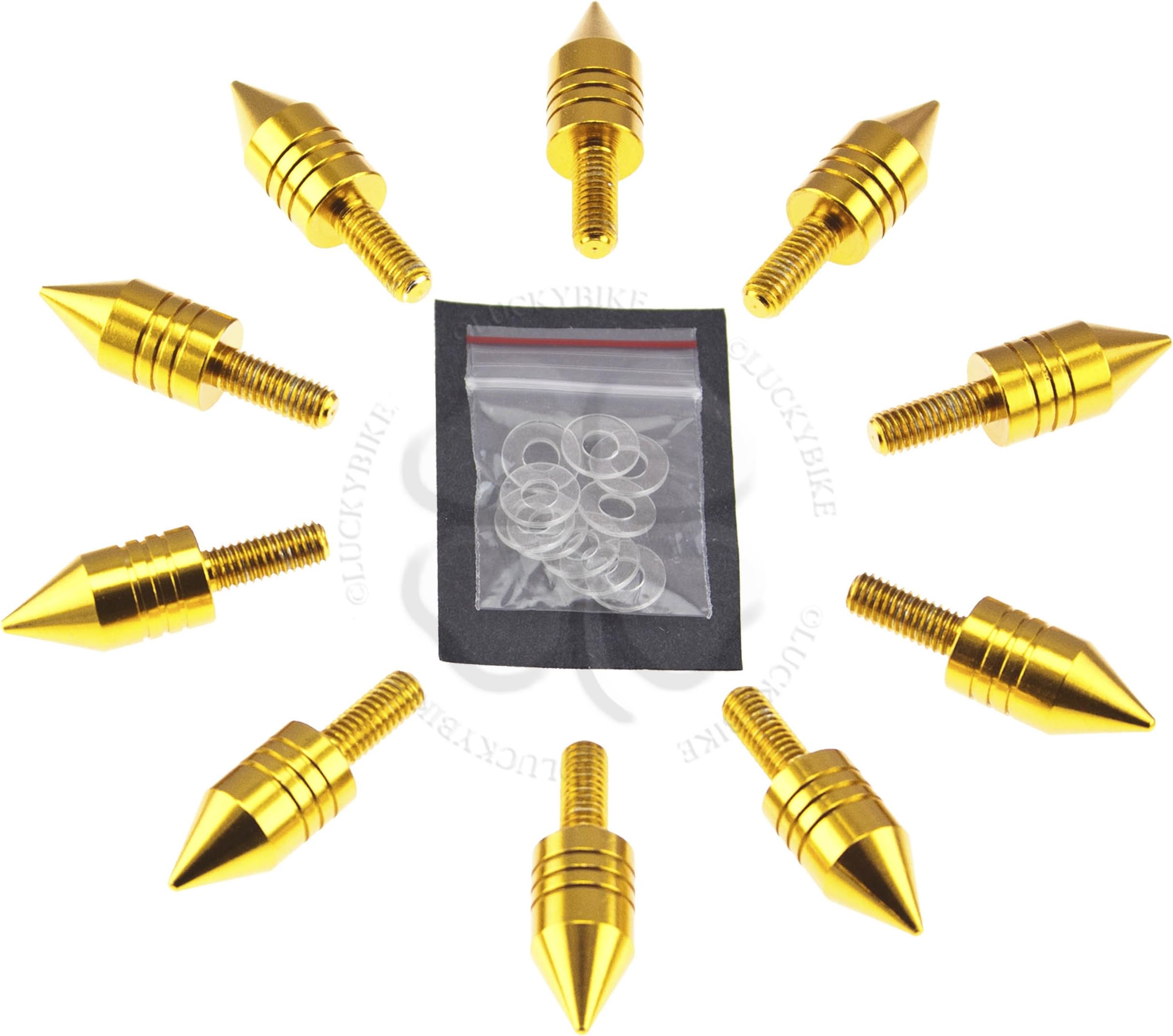 10x Windscreen Spike Bolt Kit GoldCBR GSXR Stud M6 x 1.25p Wellnut Fairing