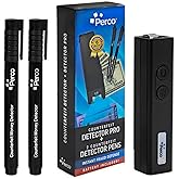 Perco Counterfeit Money Detector Kit - Includes Counterfeit Detection Pro (2in1 Device with UV Light & Magnetic Detection) Plus 2 Counterfeit Pens - Fake US Bill Checker for Personal & Commercial Use