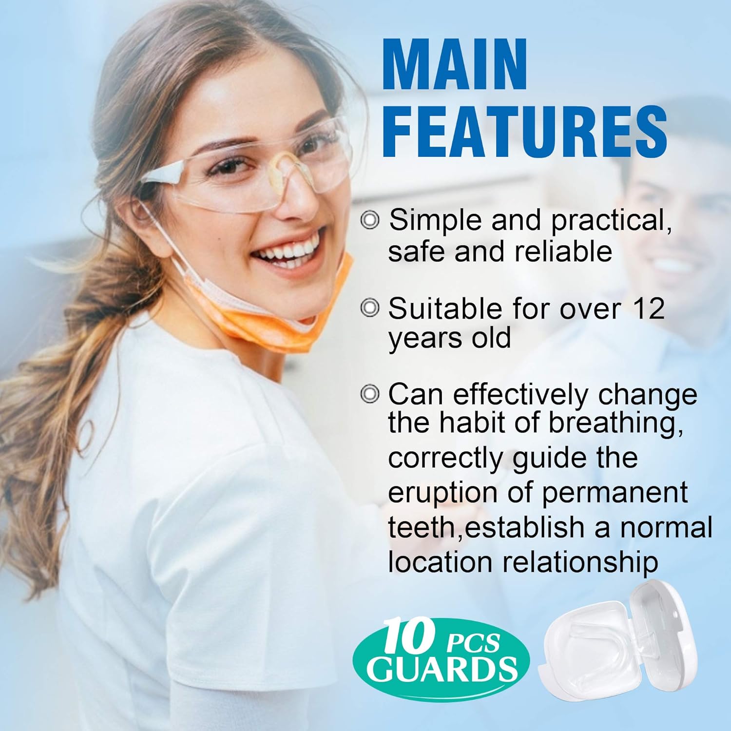 Professional Mouth Guard for Grinding Teeth - Upgraded Dental Guard For Teeth Grinding, Anti Grinding Dental Night Guard, Stops Bruxism, Eliminates Teeth Clenching, Case Include（10PS) : Beauty