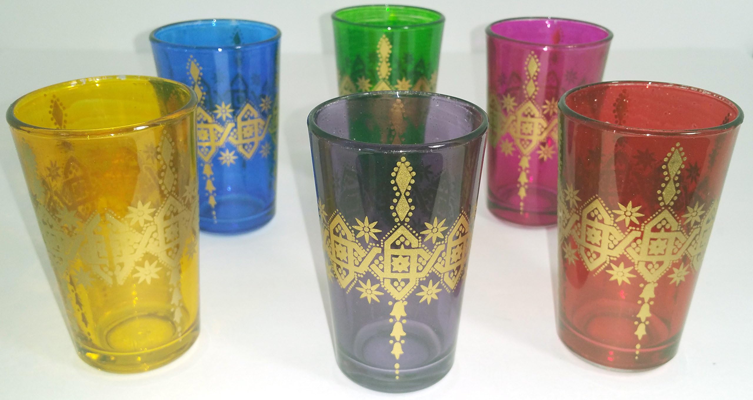 6 Moroccan Turkish Middle East Tea Glass Glasses Serving Tea Pot tumbler Candle cup shot