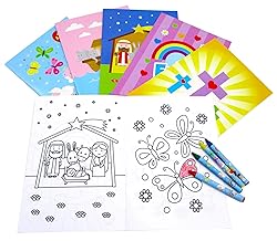 Tiny Mills Christian Religious Coloring Book Set