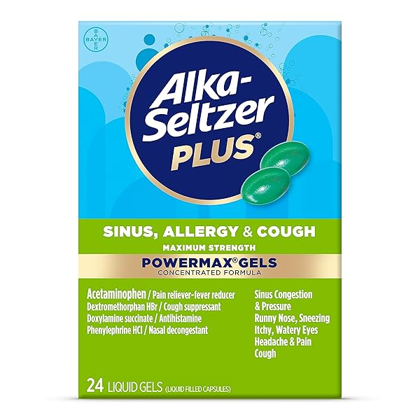 ALKA-SELTZER PLUS MAXIMUM STRENGTH POWER MAX SINUS, ALLERGY...